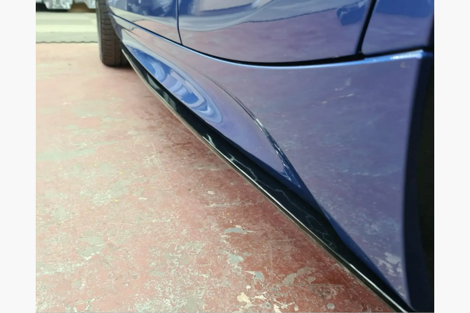 BMW 3 серия F30/F31 2012-2019 гг. Черные накладки на пороги (203см, OmsaLine) Image