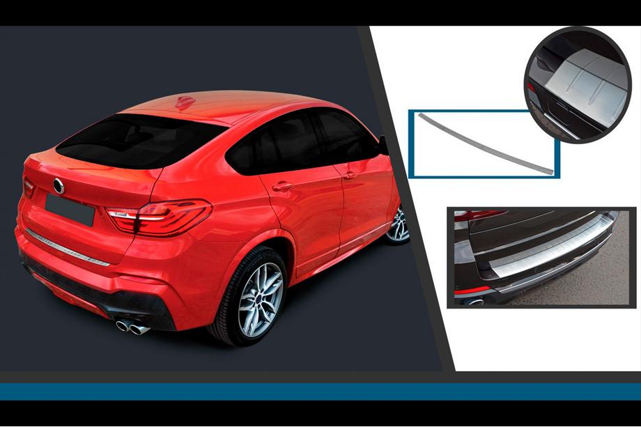 BMW X4 F26 2014-2018 гг. Накладка на задний бампер из нержавеющей стали OmsaLine Image