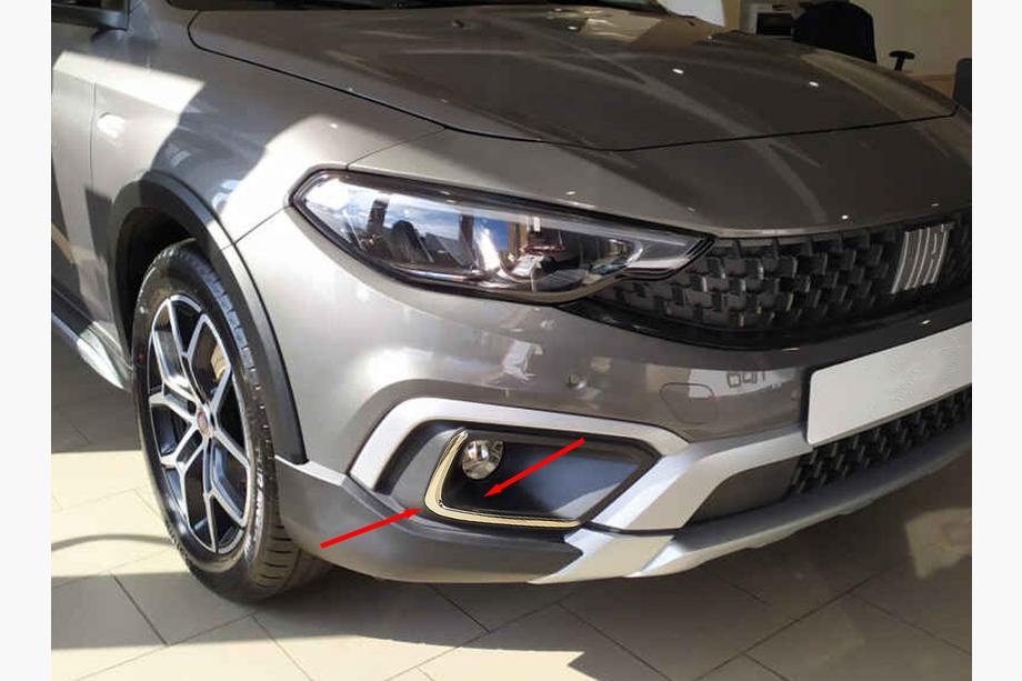 Fiat Tipo Cross 2021- гг. Накладки на Противотуманные Фары из Нержавеющей Стали Image