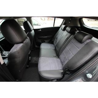 Авточехлы Эко-кожа+Ткань+Алькантара Antara A0010 (Полный комплект) Kia Sportage 2021- гг. фото 4