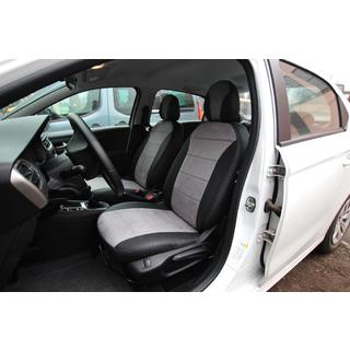 Авточехлы Эко-кожа+Ткань+Алькантара Antara A0010 (Полный комплект) Citroen C-Elysee 2013-2022 гг. фото 1