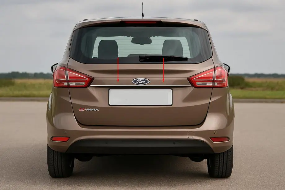 Ford B-Max 2012-2017 гг. Хромированная накладка над номером (нержавейка) Image