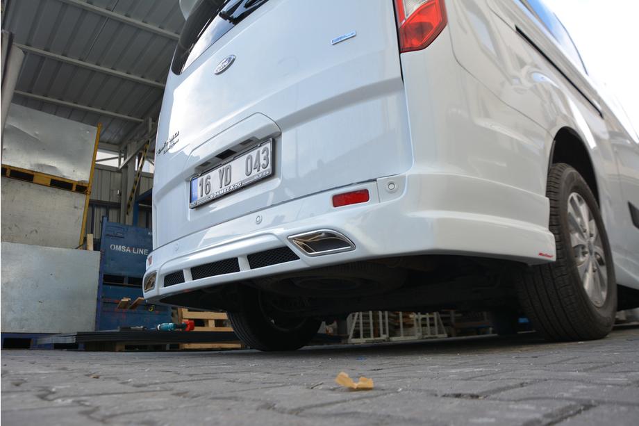 Ford Custom 2013-2022 гг. Накладка на задний бампер (грунтованная под покраску) Image
