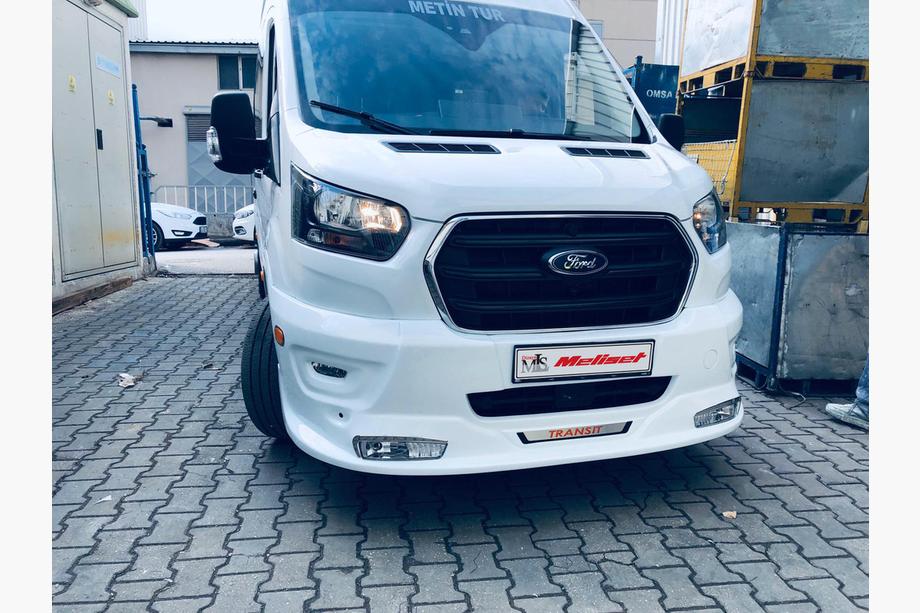Ford Transit 2014- гг. Накладка на передний бампер ERA (2019+, грунт под покраску) Image