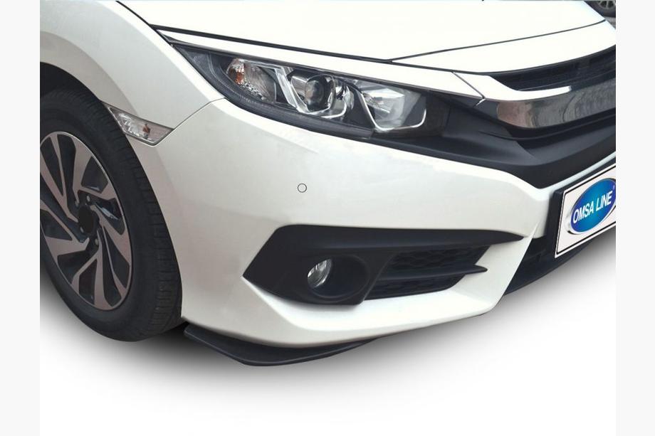 Honda Civic Sedan X 2016-2021 гг. Флапсы на передний бампер (2 шт, черные) Image