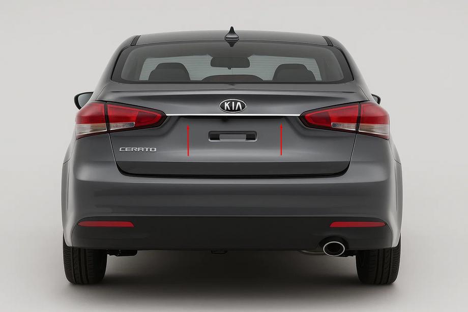 Kia Cerato 3 2013-2018 гг. Хромированная накладка над номером для Sedan (нержавейка) Image