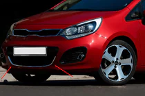 Kia Rio 2012-2017 гг. Накладка на решетку для HB (нержавейка) фото 1