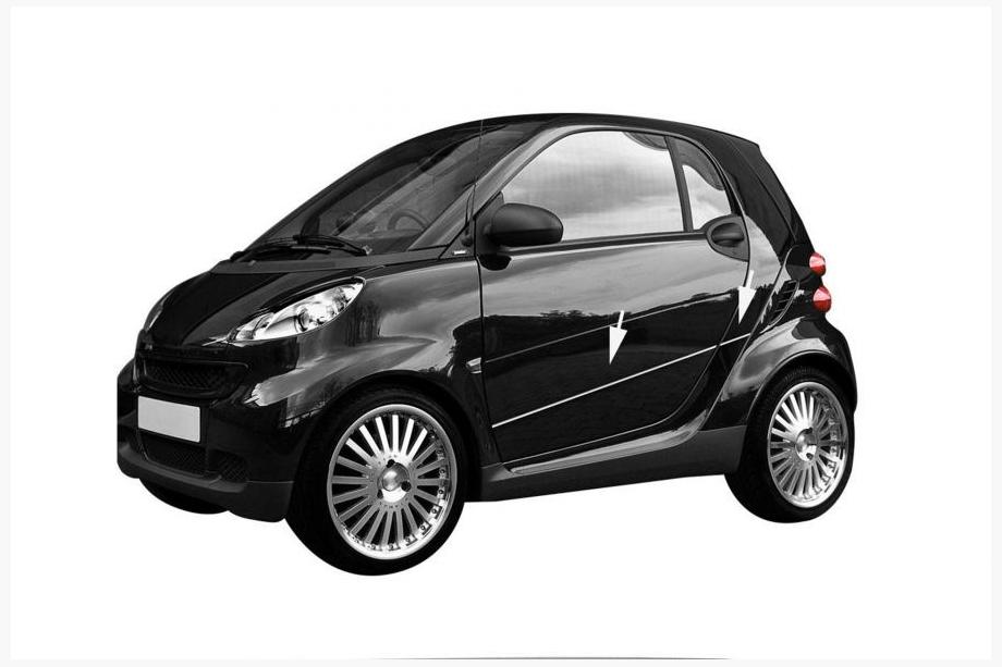 Smart 2007-2014 гг. Молдинги на двери нержавейка (4 шт) Image