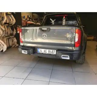Задний диффузор (черный матовый) Mercedes X class 2017-2020 гг. фото 2
