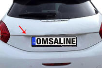 Peugeot 208 2012-2019 гг. Хромированная накладка над номером OmsaLine (нержавейка) фото 1
