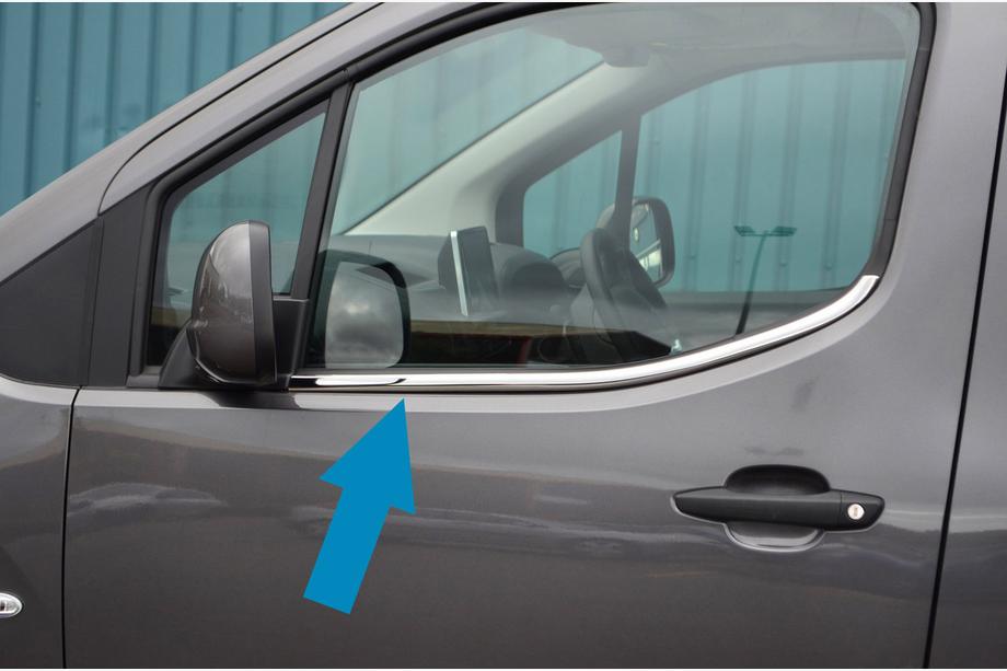 Peugeot Partner/Rifter 2019- гг. Окантовка окон (2 шт, нержавейка) Image