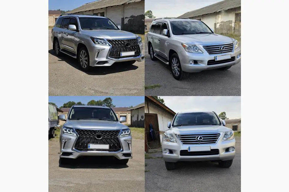 Lexus LX570/450d 2008-2022 гг. Комплект мини-рестайлинга с модели 2008-2015 на TRD Sport (бампер, фары)