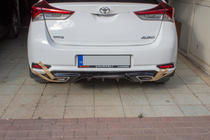 Toyota Auris 2012-2018 гг. Диффузор заднего бампера (2016-2018, грунт под покраску) фото 1