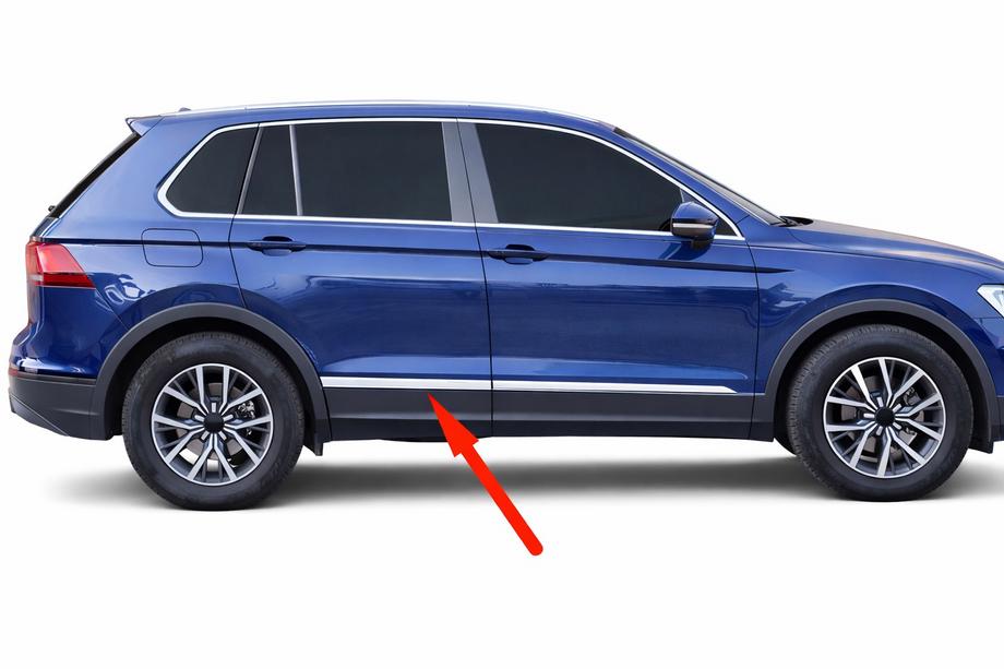 Volkswagen Tiguan 2016-2023 гг. Дверные молдинги OmsaLine для AllSpace (4 шт, нержавейка) Image