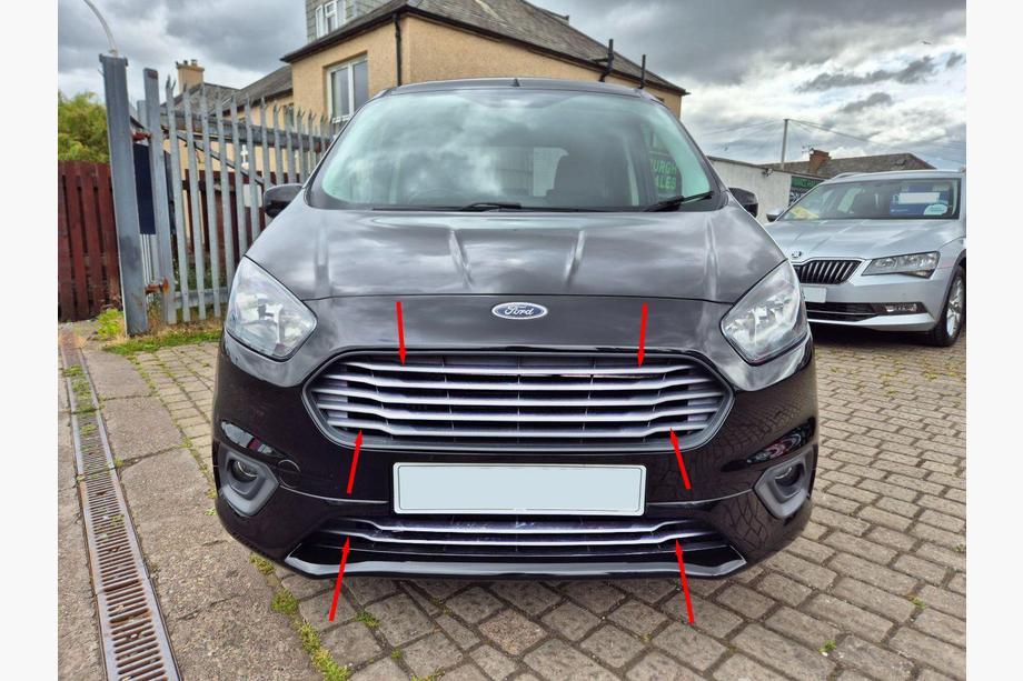 Ford Courier 2014-2023 гг. Накладки на решетку Carmos (с 2018, 7 шт, нержавейка) Фото 1