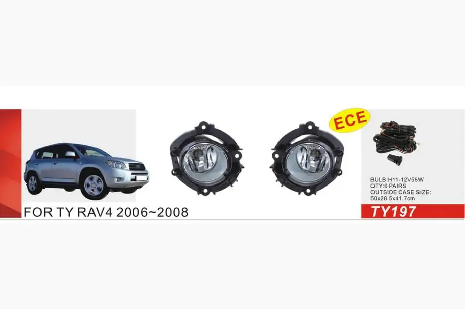 Toyota Rav 4 2006-2013 гг. Противотуманные фары 2006-2008 (2 шт, Галогенные) Image