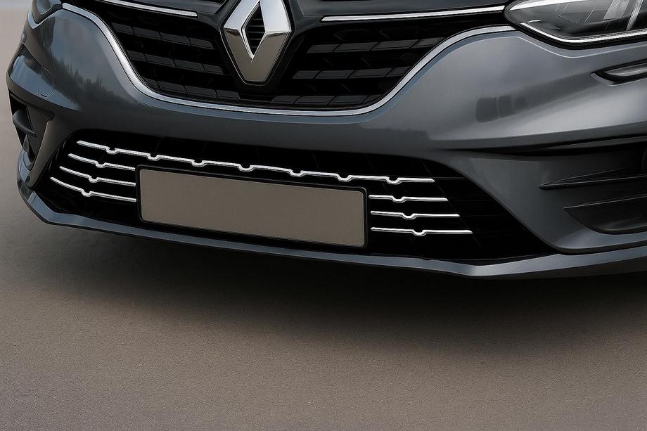 Renault Megane IV 2016-2025 гг. Накладки на задний бампер 2021+ (7 шт, нержавейка) Image