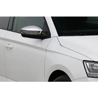 Накладки на зеркала с вырезом под поворотник (2 шт, нержавейка) Skoda Rapid 2012-2019 гг. фото 1