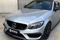Mercedes C-сlass W205 2014-2021 гг. Передняя решетка Panamericana GT Черная (для Avantgarde/AMG-Line/C43 AMG) фото 3