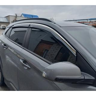 Ветровики с хромированным молдингом (4 шт, Niken)