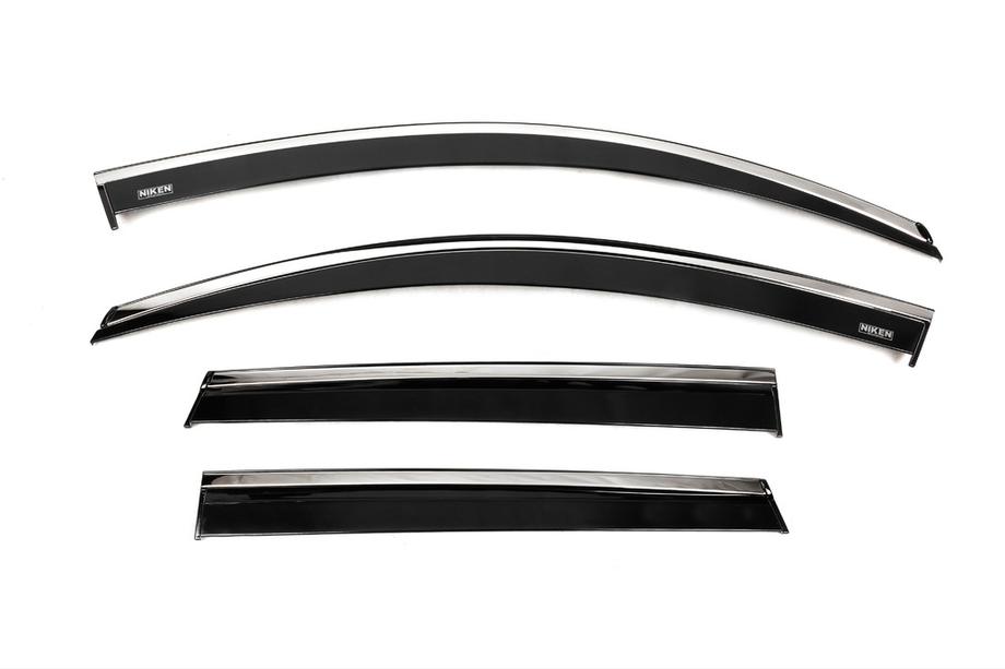 Skoda Karoq 2018- гг. Хромированные ветровики (4 шт, Niken) Image