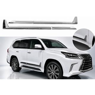 Молдинги на двери F-Sport Белые+Хром (4 шт, ABS) фото 1