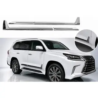 Молдинги на двери F-Sport Белые+Хром (4 шт, ABS) Lexus LX 500d/600 2022- гг. фото 1
