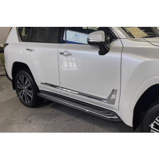 Молдинги на двери F-Sport Белые+Хром (4 шт, ABS) Lexus LX 500d/600 2022- гг. фото 1