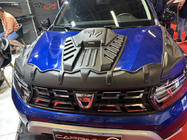 Renault Duster 2018-2024 гг. Комплект накладок на капот DRAGON (3 шт) фото 3