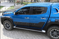 Mitsubishi L200 2015-2024 гг. Дверные молдинги EuroCap (6 шт, ABS) фото 1