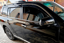 Toyota Highlander 2008-2013 гг. Ветровики с хромированным молдингом (4 шт, Niken) фото 4