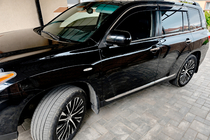 Toyota Highlander 2008-2013 гг. Ветровики с хромированным молдингом (4 шт, Niken) фото 1