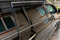 Toyota Highlander 2008-2013 гг. Ветровики с хромированным молдингом (4 шт, Niken) фото 7