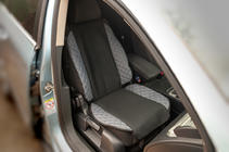 Накидка на сиденье ECO и ткань (1 шт, Серый с серой строчкой + ткань) фото 1