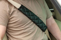 Накладки на ремни безопасности ECO (2 шт, Черный с черной строчкой) фото 1