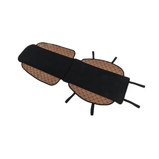 Накидка на сиденье ECO и ткань (1 шт, Коричневый с черной строчкой + ткань) фото 4