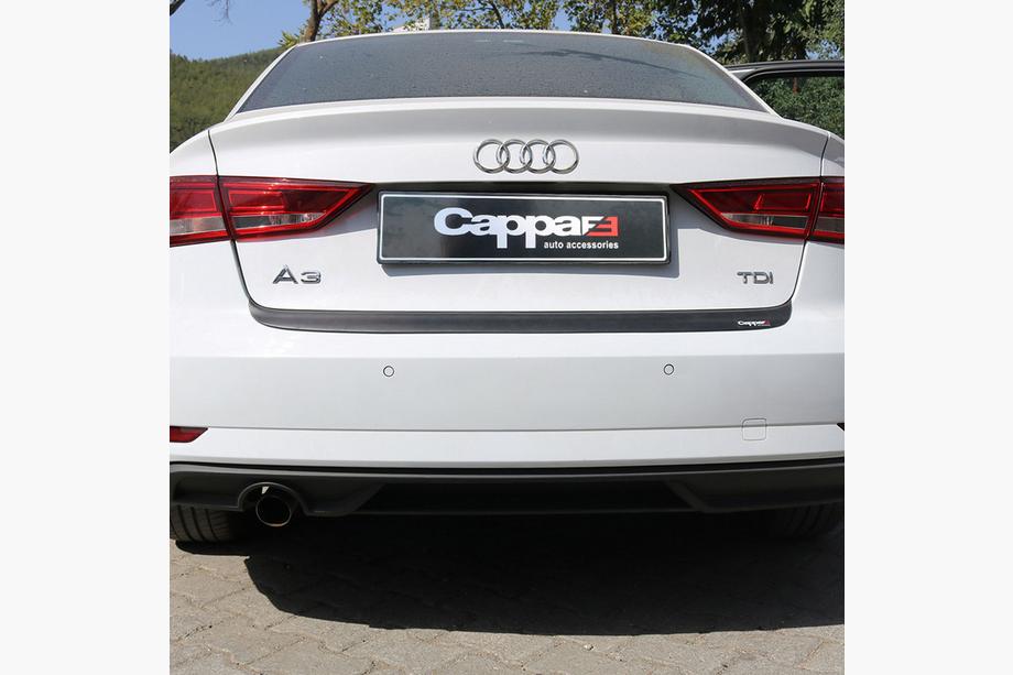 Audi A3 2012-2020 гг. Накладка на задний бампер EuroCap (2017-2020, ABS) Image