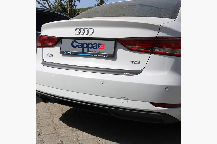 Audi A3 2012-2020 гг. Накладка на задний бампер EuroCap (2017-2020, ABS) Фото 2