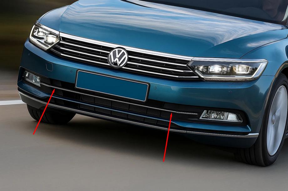 Volkswagen Jetta 2011-2018 гг. Накладки на решетку бампера 2014-2018 OmsaLine нержавейка Фото 1