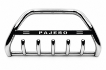 Mitsubishi Pajero Wagon III 1999-2006 гг. Кенгурятник WT004 (нержавейка) фото 1