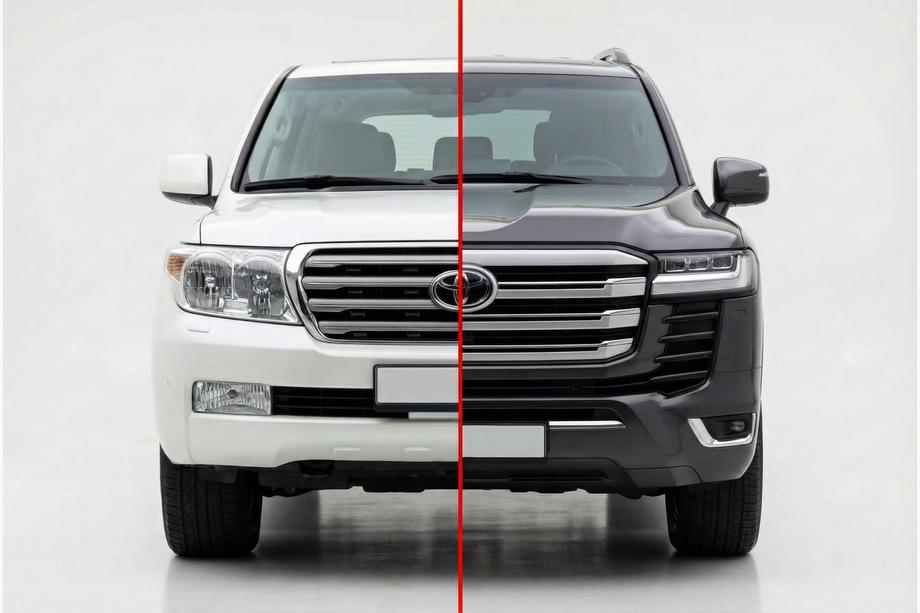 Toyota Land Cruiser 200 2007-2021 гг. Комплект рестайлинга в LC 300 High-Line (Полный комплект)
