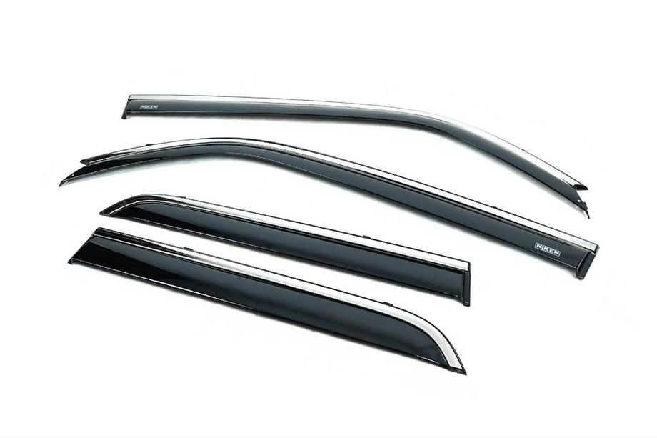 Toyota 4Runner 2009-2024 гг. Ветровики с хромированным молдингом (4 шт, Niken) Image