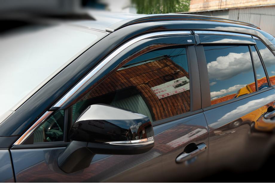 Toyota Rav 4 2019- гг. Ветровики с хромированным молдингом (4 шт, Niken) Image