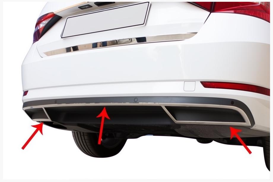 Накладки на торец заднего бампера Carmos (3 шт, нержавейка) Image