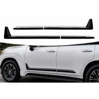 Черные молдинги на двери F-Sport белый+черный (4 шт, ABS) Lexus LX 500d/600 2022- гг. фото 1