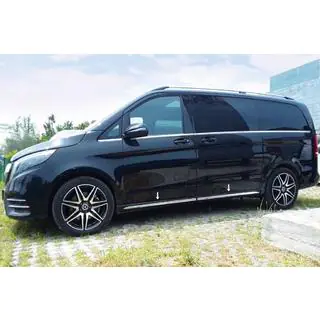 Накладки на пороги нержавеющая сталь (4 шт) Mercedes Vito/V-class W447 2014- гг. фото 1