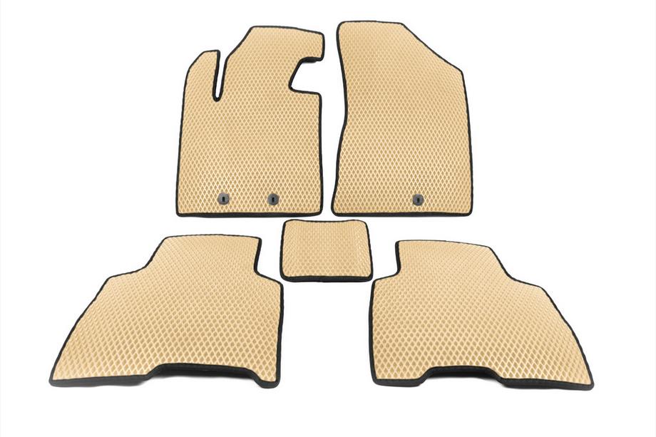 Kia Sorento II XM 2009-2014 гг. Коврики 2012-2014 (EVA, Бежевые) Image