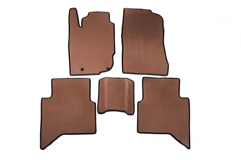 Toyota Hilux 2006-2015 гг. Коврики EVA V1 (Коричневые) Image