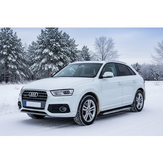 Боковые Подножки Shining V1 (2 шт., Алюминий) Audi Q3 2011-2019 гг. фото 1