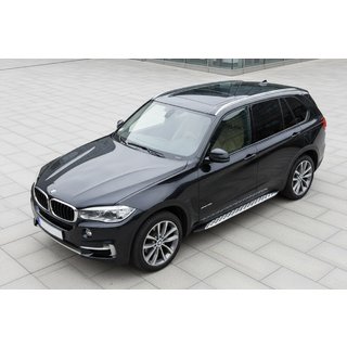 Боковые Подножки Shining V1 (2 шт., Алюминий) BMW X5 F15 2013-2018 гг. фото 1